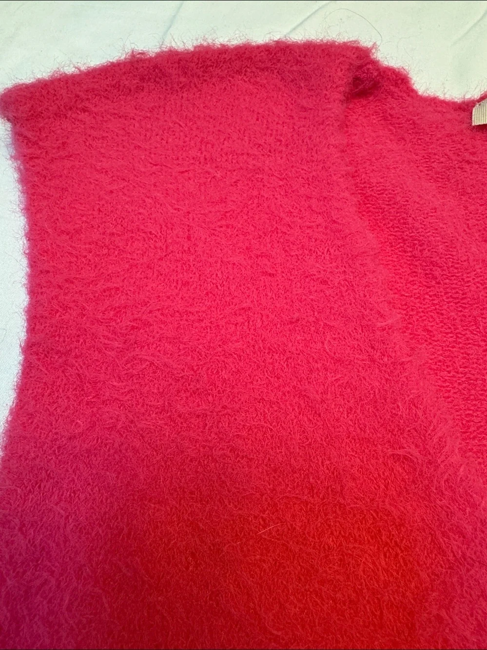 Free People Hot Pink Fuzzy V-Neck Sweater Vest